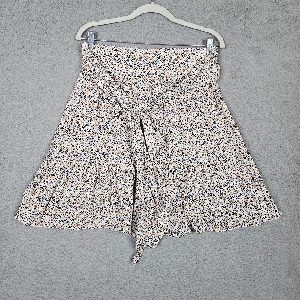 Madewell Women's Tie Waist Tiered Fieldwalk Floral Print Skirt Size M